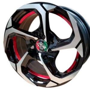 Aros 17x7.5 8x100x114.3 ET: 28 CB: 73.1 RED UNDERCUT BLACK MACHINED FACE