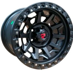 Aros 17x9.0 6x139.7 ET:0 CB:110.1 SATTIN MATTE BLACK CHROME RIVETS