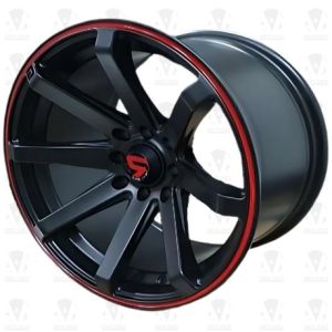 Aros 14x7.0 8x100x114.3 ET 15 CB 73.1 RED LINE BLACK MACHINED FACE
