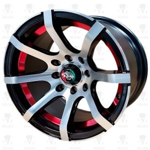 Aros 14x7.0 8x100x114.3 ET 0 CB 73.1 RED UNDERCUT BLACK MACHINED FACE