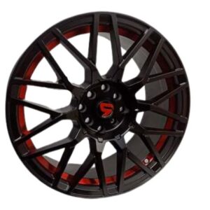 Aros 17x8.0 8x100x114.3 RED UNDERCUT SATTIN MATTE BLACK