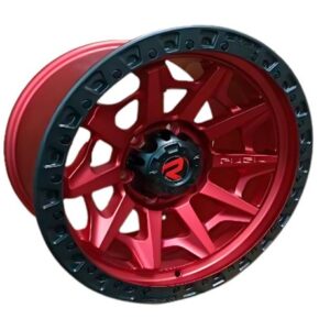Aros 17x9.0 6x139.7 MATT RED + MATT BLACK LIP