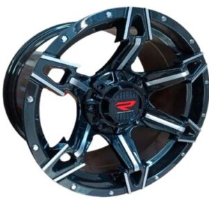 Aros 17x9.0 6x139.7 BLACK MACHINED FACE CHROME RIVETS