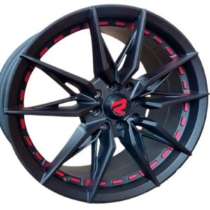 Aros 17x7.5 8x100x114.3 RED UNDERCUT SATTIN MATTE BLACK