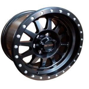Aros 17x9.0 6x139.7 SATTIN MATTE BLACK CHROME RIVETS