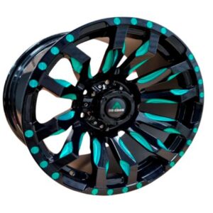 Aros 17x9.0 6x139.7 ET 0 CB 110 BLACK+MILLING+GREEN