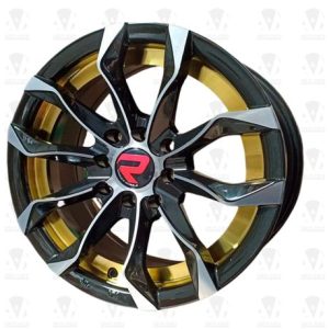 Aros 14x6.0 8x100x114.3 GOLD UNDERCUT BLACK MACHINEE FACE