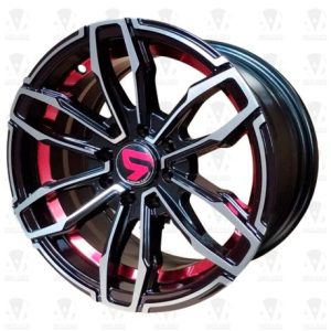 Aros 14x6.0 8x100x114.3 RED UNDERCUT BLACK MACHINED FACE
