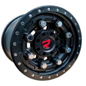 Aros 17x9.0 6x139.7 ET0 CB110.1 SATTIN MATTE BLACK CHROME RIVETS CHROME NUTS