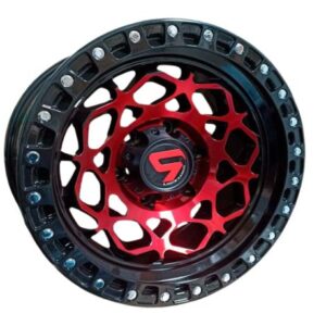 Aros 17x9.0 6x139.7 RED COATING FACE BLACK LIP