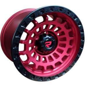 Aros 17x9.0 6x139.7 MATT RED FACE+MATT BLACK LIP