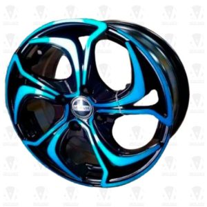 Aros 14x5.5 8x100x114.3 BLUE CLEAR COATING FACE